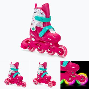HUMBAKA Starjet LED pattini a rotelle per bambini 3in1 rosa