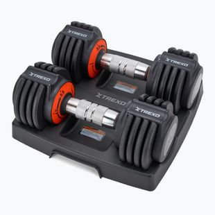 Set di manubri regolabili TREXO 2 x 5,75 kg nero