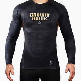 Ground Game Oni Samurai, rashguard a maniche lunghe da uomo nero/oro