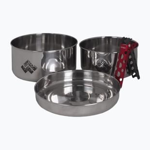 Set di pentole da escursione in acciaio Alpinus Yucatan da 2l, 1,5l e 0,6l