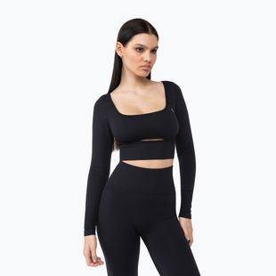 Maniche lunghe da allenamento da donna Carpatree Dopamine Buzz Seamless nero ossidiana
