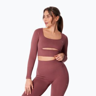 Maglia a maniche lunghe da allenamento da donna Carpatree Dopamine Buzz Seamless rose/brown