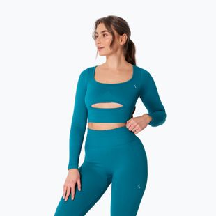 Maglia a maniche lunghe da allenamento da donna Carpatree Dopamine Buzz Seamless petrol green