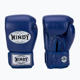 WINDY Guantoni da boxe classici in vera pelle blu