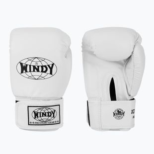 WINDY Guantoni da boxe classici in pelle sintetica bianchi