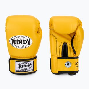 WINDY Guantoni da boxe classici in pelle sintetica gialli