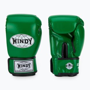 WINDY Guantoni da boxe classici in pelle sintetica verde