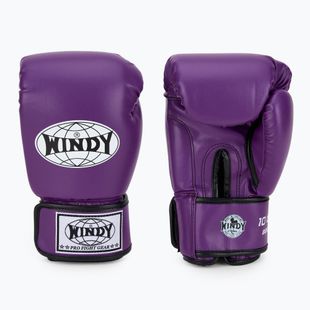 WINDY Guantoni da boxe classici in pelle sintetica viola