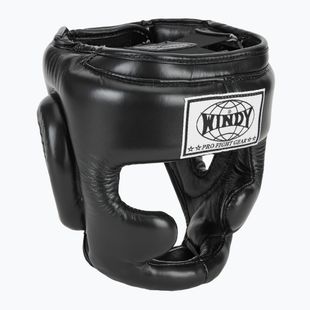 Casco da boxe WINDY in vera pelle nero