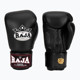 RAJA BOXING Guanti da boxe singoli standard in vera pelle neri