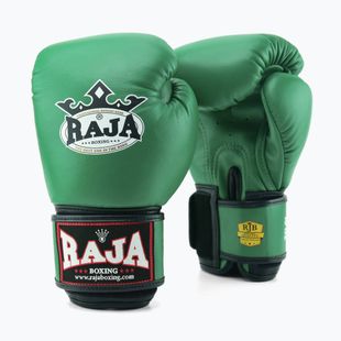 RAJA BOXING Guanti da boxe singoli standard in vera pelle verde