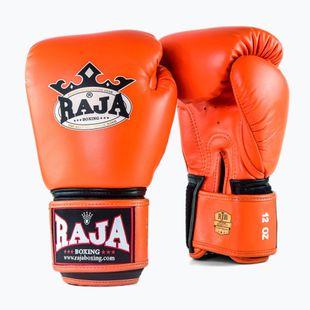 RAJA BOXING Guanti da boxe singoli standard in vera pelle arancione