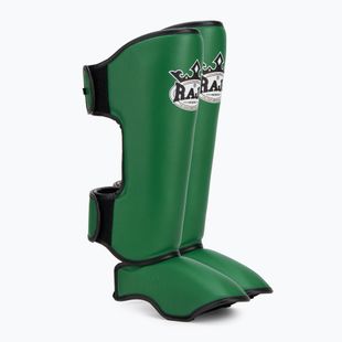 RAJA BOXING Parastinchi leggeri in vera pelle verde scuro Protezioni per tibia e piede