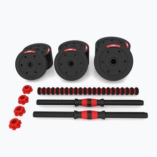 HMS SGP20 Set di manubri con bilanciere da 20 kg nero/rosso