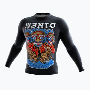 MANTO Tigers - Rashguard a maniche lunghe da uomo, nero