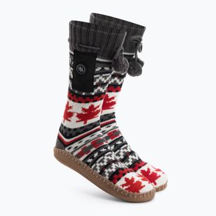 Glovii GOB bianco/rosso/grigio pantofole riscaldate con calzini