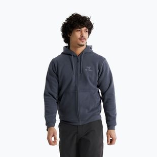 Felpa in pile da trekking da uomo Arcteryx Emblem Fleece Full-Zip Hoody dark stratus
