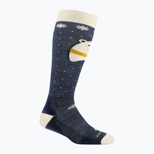 Calze da sci bambini Darn Tough Polar Bear OTC Midweight with Cushion w/ Padded Shin blue