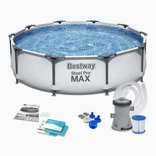 Set piscina Bestway Steel Pro Max 305 x 76 cm grigio