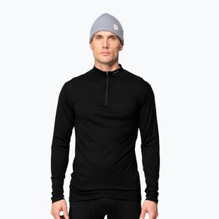 Felpa termica uomo Devold Breeze Merino 150 Zip Neck black