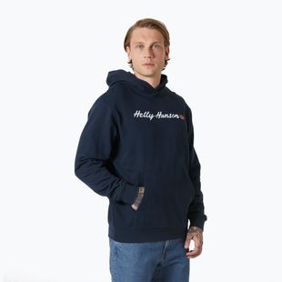Felpa con cappuccio Helly Hansen Core Graphic Uomo navy