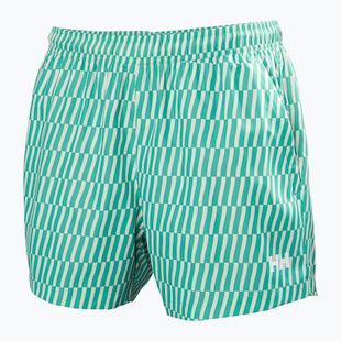 Pantaloncini da vela da uomo Helly Hansen Newport Trunk 4.5" dark mint offset stripe ao