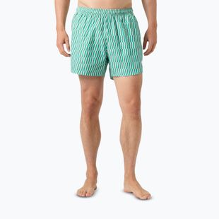 Pantaloncini da vela da uomo Helly Hansen Newport Trunk 4.5" dark mint offset stripe ao