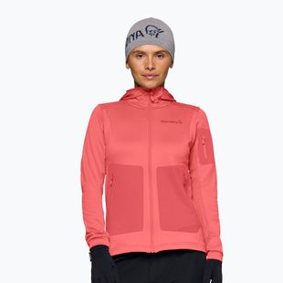Felpa da trekking donna NORRONA Falketind Warm2 Stretch Hood deep sea coral/baked apple