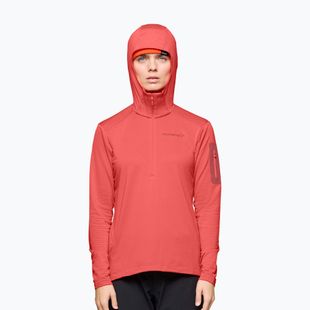 Felpa da trekking donna NORRONA Falketind Warm1 Hood deep sea coral/baked apple