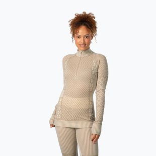 Felpa termica donna KARI TRAA Smekker Half Zip mocha
