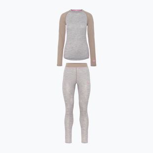 Completo di biancheria termica da donna KARI TRAA Kaia light grey melange