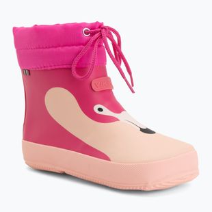 Stivali di gomma per bambini Viking Alv Barefoot Paw Print light pink/magenta