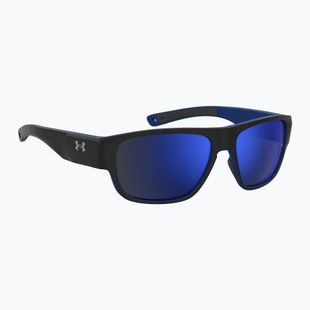 Occhiali da sole da uomo Under Armour Scorcher nero opaco/blu sky mirror