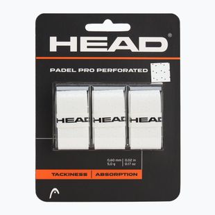 HEAD Fasce forate per racchette da paddle 3 pezzi bianche.