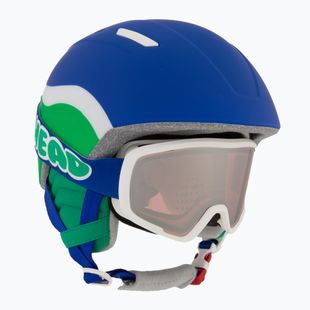 HEAD Casco da sci per bambini Mojo Set + occhiali Jr blu/verde/rosso argento