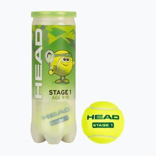 Palline da tennis per bambini HEAD Stage 1 3 pezzi verdi.