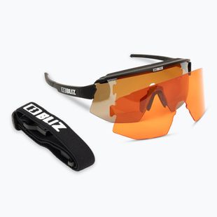Occhiali da sole Bliz Breeze Polarized nero opaco/marrone argento specchiato/arancione di base