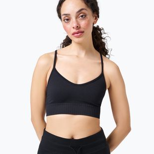 Casall Seamless Graphical Rib Sports top da allenamento da donna nero