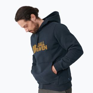 Felpa da trekking da uomo Fjällräven Logo Hoodie navy scuro