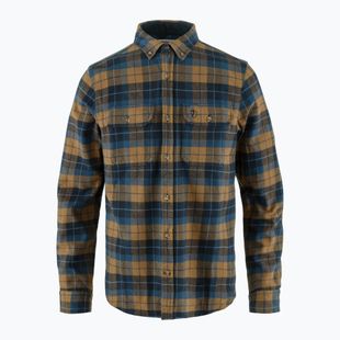 Camicia Fjällräven Singi Heavy Flannel da uomo, blu scuro/marrone grano.