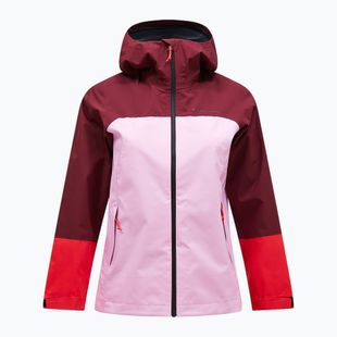 Giacca Peak Performance Trail Hipe Shell donna oscura/morning dew/red rain jacket