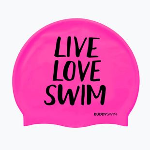 BuddySwim LLS Cuffia da nuoto in silicone rosa
