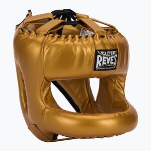 Casco da pugilato Cleto Reyes con barra facciale rotonda oro
