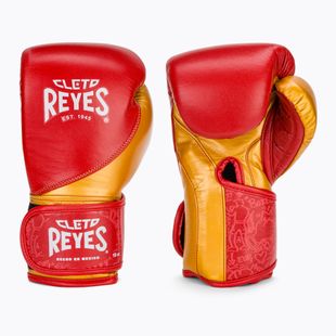 Guantoni da boxe in pelle rosso/oro Cleto Reyes High Precision Training