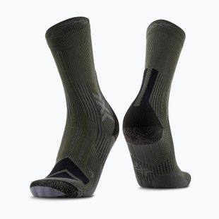 Calzini da uomo X-Socks Hike Expert Silver Crew green/black