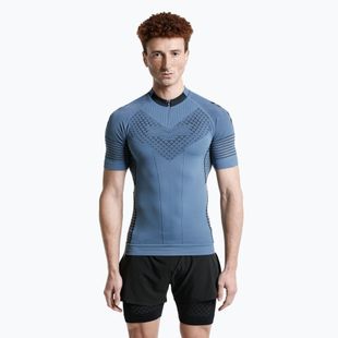 Maglia da corsa X-Bionic Twyce Race da uomo blu ardesia/nera