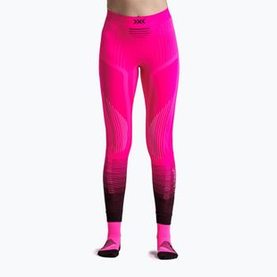 Pantaloni termici da donna X-Bionic Invent Graphics fluo pink/x white