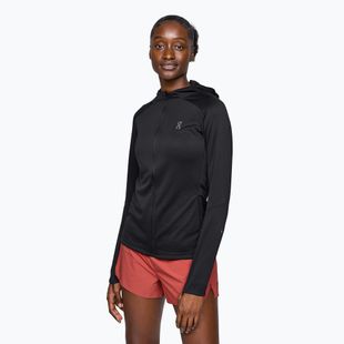 Felpa con cappuccio On Running Climate Zip Donna nero