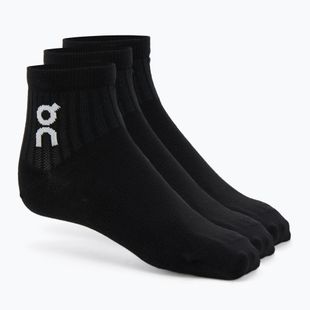 On Logo Sock Mid 3 paia nero