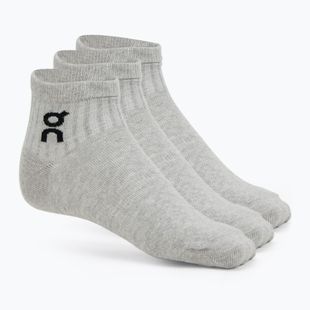 On Logo Sock Mid 3 paia grigio erica